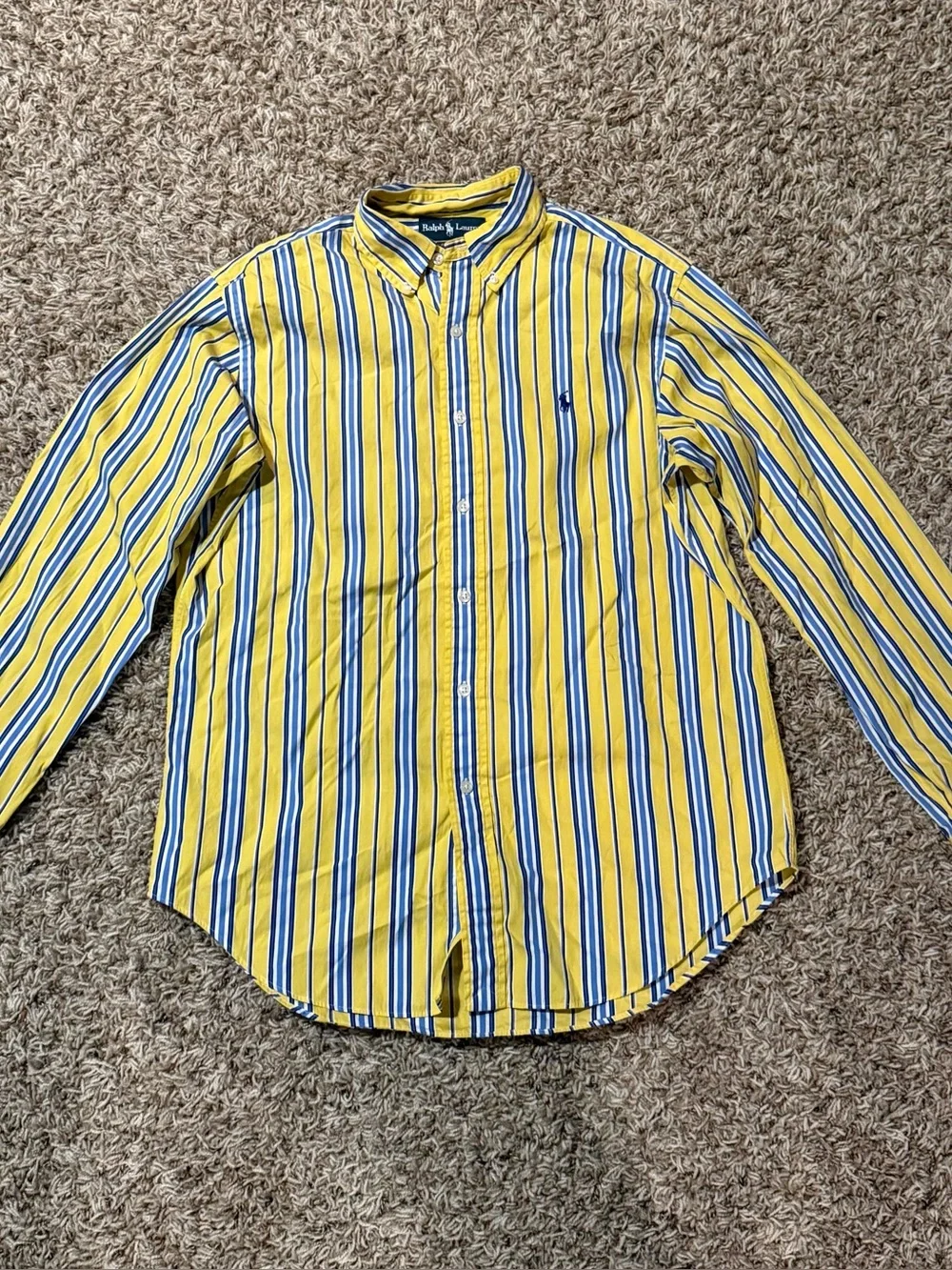 Polo by Ralph Lauren Yellow Blue Striped Button-Down Shirt